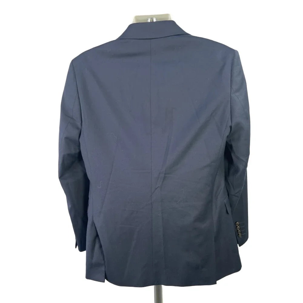 Stafford Men's Blue Classic Fit Wool Blend Two Button Blazer Jacket - 42